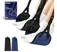 2-Piece Upgraded Aircraft Foot Hammock with Memory Foam,Large Size Airplane Foot Rest - Soft & Comfortable feet Hammock,Travel Essential for Relieving Foot Pain and Swelling