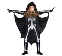 2-Piece Vampire Bat Halloween Costume Set for Kids & Toddlers - Soft Hooded Romper & Pants, Unisex Cosplay Outfit for Boys Girls Age 3-8, Halloween Parties, Dress-Up Play, Role-Play