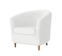 2-Piece Velvet Round Barrel Chair Cover, Elastic Soft Furniture Protector, Washable Sofa Slipcovers for Pets, Cozy Living Room Décor, White Color