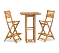 Solid Wood Acacia Outdoor Bar Set Patio Bistro Table Chair 3/5 Piece vidaXL