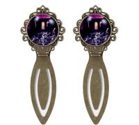 2 Piece Violet Sky Magic Castle with Waterfall Bookmark, Vintage Style Book Markers for Book Lovers Writers Readers Teachers, Birthday Gifts for Women Men Teens