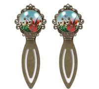 2 Piece Violin with Tulips Bookmark, Vintage Style Book Markers for Book Lovers Writers Readers Teachers, Birthday Gifts for Women Men Teens