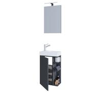 2-piece washbasin bathroom furniture Lumia Mirror 129x40x22 - VCM