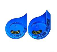 2-Piece Waterproof 12V Trumpet Speaker Kit with High and Low Tone for Car and Motorcycle, Red Blue Gold Silver Purple(Blue)