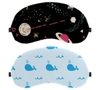 2 Piece Whale Animal Blue Sleep Mask Cover, Eye Mask for Men Women, Breathable Sleeping Eye Masks, Zero Eye Pressure for Sleeping