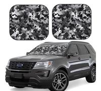 2 Piece Windshield Sun Shade Foldable Car Sunshade for Front Window Auto Interior Cover Black White Gray Camouflage Sun Visor Protector Window Sun Blocker to Keeps Your Vehicle Cool Small