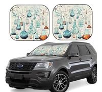 2 Piece Windshield Sun Shade Foldable Car Sunshade for Front Window Auto Interior Cover Chemistry Print Sun Visor Protector Window Sun Blocker to Keeps Your Vehicle Cool Large