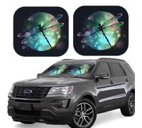 2 Piece Windshield Sun Shade Foldable Car Sunshade for Front Window Auto Interior Cover Galaxy Animal Dragonfly Sun Visor Protector Window Sun Blocker to Keeps Your Vehicle Cool Large