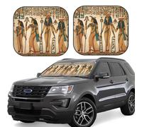2 Piece Windshield Sun Shade Foldable Car Sunshade for Front Window Auto Interior Cover Women in Ancient Egypt Sun Visor Protector Window Sun Blocker to Keeps Your Vehicle Cool Medium