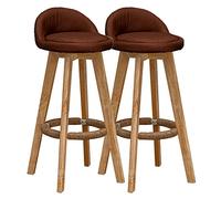 2-Piece Wooden Bar Stool Set with Low Back - Kitchen Counter Stools for Pub & Café, table Footrest, Ideal for Breakfast, Dining, and Entertaining