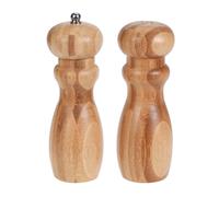 2-Piece Wooden Spice Mill Set Ceramic Grinder Salt & Pepper Mill 5 cm x 16 cm