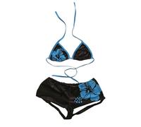 2 Piece Y2k Halter Bikini Sets Women Sexy Swimsuit Beach Sets Cute Summer Going Out Outfits 2025 Vacation 2000s, Black Blue, Medium