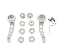 2 Pieces 0.39" Aluminum Car SUV Window Winder Glass Door Cranks Handles Silvery