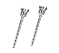 2 pieces 1/2 inch stainless steel immersion sleeve, 8 x 100 mm immersion well thermowell thermopocket, thread RTD PT100, probe made of 304 stainless steel for thermocouple home brewery