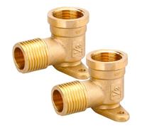 2 pieces 1/2 inch wall plate, 1/2 inch wall socket, brass elbow, DN15 wall angle distributor, 90 degree thread fitting with internal thread and external thread, 1/2 inch female thread/male fittings