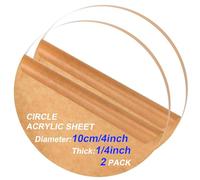 2 Pieces 1/4" Round Plexiglass Sheet, 4 Inch Diameter Clear Acrylic Circle Blanks, Clear Plexiglass Sheets Circle Blanks for Frame, DIY Crafts