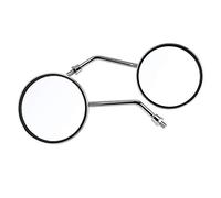 2 Pieces 10mm Round Motorcycle Rearview Mirrors Set, Silver Plating Universal Motorbike Side Mirrors for Left and Right Side, Adjustable Swivel Design for Clear View and Stylish