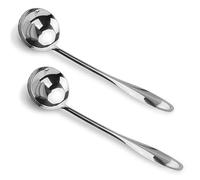 2 Pieces 12.1'' (30.8 CM) Soup Ladle Stainless Steel 201 Spoon, Hot Resistance Metal Ladle Scoop with Long Handle Grip for Kitchen Cooking Serving (Silver)