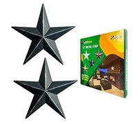 2 Pieces 12 Inch Metal Star, Barn Star for Home Decoration,Iron Vintage Wall Arts and Crafts, Hanging Wall Decor for House, Christmas Indoor Outdoor Decorations (Black)
