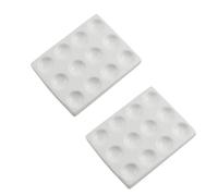 2 Pieces 12 Well Porcelain Spotting Reaction Plate Suite, Ceramic Spot Plates for Laboratory Testing, Multifunction Experiment Boards and White Serving Tray