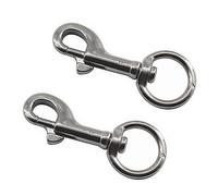 （2 Pieces) 120mm Swivel Eye Snap Hooks 316 Stainless Steel Marine Grade Single Ended Trigger Chain Clip for Dog Leash,Key Chain,Boat Ropes and Cages