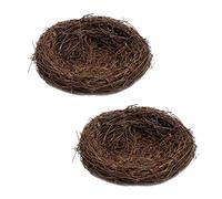 2 Pieces 12cm Handmade Vine Bird Nest House Natural Craft Holiday Decoration for Home Garden