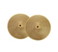 2 Pieces 14" Hi-Hat Music Instrument Low Volume Cymbals Practice Cymbals For Jazz Drum Set Silver Gold(Gold)