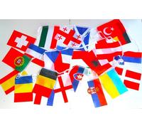 2 pieces 14 metres in total - European country flag garland - 7 metres, 21 cm x 14 cm per flag, Spain, Great Britain, Germany, France, Italy, etc.