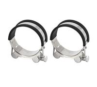 (2 Pieces) 149-161mm Heavy Duty T-Bolt Hose Clamps 304 Stainless Steel Pipe Fitting Rubber Cushioned Tube Clamps