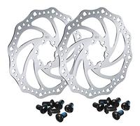 2 Pieces 160 mm Bike Bicycle Disc Brake Rotor with 12 Bolts Stainless Steel Bicycle Rotors Screws for Road Bike, Mountain Bike, MTB, BMX Bicycle Accessories (Card Dot)