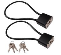2 Pieces 17cm Black Long Shackle Cable Lock with 4 Keys