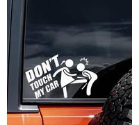 2 Pieces 18x11cm Self Adhesive Vinyl Stickers Finger Away From My Car Sticker for Cars, Trucks, Motorcycles, Laptops, Windows, Walls - Indoor and Outdoor Use | #DZ233 (White)