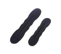 2 Pieces(1Large+1Small) Women Hair Styler Magic Foam Sponge Donut Maker Ponytail Bun twisters Tie Hair Clip Black