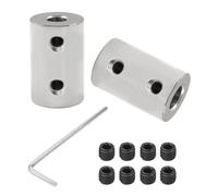 2 Pieces 2.3 mm to 6 mm Rigid Coupling, L22 x D10 Adjusting Screw Shaft Coupling Motor Connector Carbon Steel Galvanised for 3D Printer, Engine Accessories, RC Boat Car Aeroplane