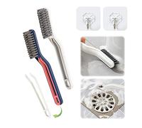 2 Pieces 2 in 1 Floor Seam Brush, Multifunctional Bathroom Cleaning Brush, Clip Hair Window Cleaning Brush, Suitable for Toilet, Kitchen, Bathroom (White, Blue)