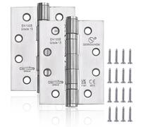 2 Pieces 201 Hinge Stainless Steel 100x76x3 mm Door Hinges for Wooden Doors, Foldable Hinges Stainless Steel for Front Door of Commercial Buildings