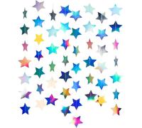 2 Pieces 26 ft Star Garlands Glitter Paper Garland Hanging Streamer Backdrop Decor Little Star Streamer for Birthday Party Decorations Wedding Graduation New Years Supplies