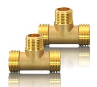 2 pieces 3/4 inch tee, G3/4 inch (Ø25.7 mm) brass tee 90° AG/AG/AG, branch distributor piece male thread, DN20 tee, water connection suitable for drinking water