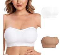 2 Pieces/3 Pieces Seamless Clear Back Dance Bra with Removable Padding Backless Sports Bra for Women UK Underwired Push-Up Bra Removable Silicone Straps Bras Support Non Padded Bra Sale Clearance