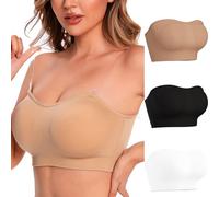 2 Pieces/3 Pieces Seamless Clear Back Dance Bra with Removable Padding Backless Sports Bra for Women UK Underwired Push-Up Bra Removable Silicone Straps Bras Support Non Padded Bra Sale Clearance