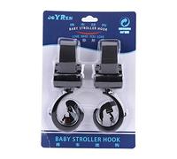 2 Pieces 360 Degree Rotation Baby Stroller Hook Clips with ABS for Hanging Items on or Stroller for Tube Below 5.5cm