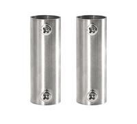 2 Pieces 38x100mm Stainless Steel 2 Way Straight Pipe Tube Fitting Connector for Joining Handrail Rod Rack Fence