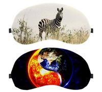 2 Pieces 3D Balanced Yin Yang Moon Earth Sleep Mask for Back and Side Sleeper, 100% Light Blocking Eye Mask, Adjustable & Breathable Sleeping Eye Cover, Zero Eye Pressure