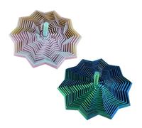 2 Pieces 3D Printed Expanded Sensory Star 11x11x5cm / 4.33x4.33x1.97inch Fidget Star Toy Spiral Honeycomb Hexagon Stress Relief Fidget Toy with Handle Large Push Play Spinner for Kids Teens Adults (B)