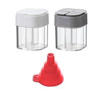 2 Pieces 4-in-1 Seasoning Bottle and 1 Piece Folding Funnel, Camping Seasoning Bottle, Outdoor Barbecue Seasoning Bottle, Portable Retractable Funnel, Kitchen Supplies.