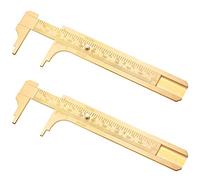 2 Pieces 4 Inch Handy Sliding Gauge Mini Brass Vernier Caliper Double Scale Pocket Slide Ruler Metal Vernier Scale Jewelry Measuring Tool for Jewels Rings Measurement, MM/ Inch