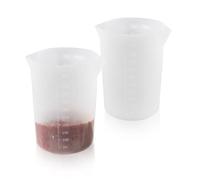 2 Pieces 450 ml/15 Oz Silicone Measuring Cup, Reusable Washable Silicone Cups for Melting Chocolate, Flexible Squeeze and Pour Liquid Supplies Accessories for Baking Cooking DIY Craft (2Pcs)