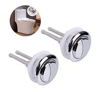 2 Pieces 48mm Standard Toilet Buttons, Dual Flush Water Tank Push Buttons, Cistern Replacement Repair Part, High Pressure Pumping Accessories for Toilet Closestool Accessories, Silver