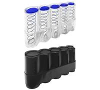 2 Pieces 5-Hole Coin Sorter, Spring Coin Box, Coin Sorter, Suitable for Waiters, Drivers, Salesmen (Black, Transparent Color)