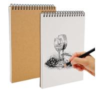 2 Pieces 60 Pages Spiral Bound Blank A5 Sketch Book